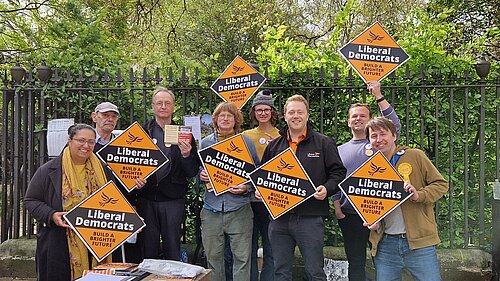 Lib Dems Campaigning for Fair Votes by Russell Square